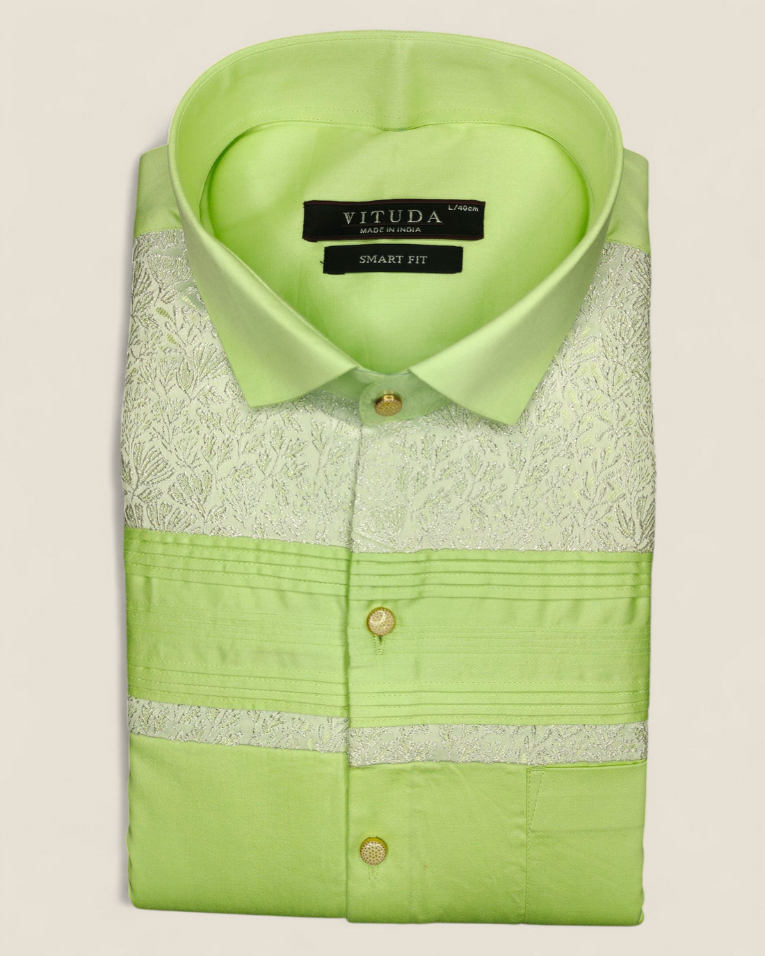 Men's Light Green Full Sleeves Party Wear Shirt