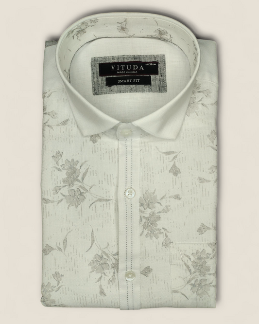 Men’s Floral Pattern Half Sleeve Shirt