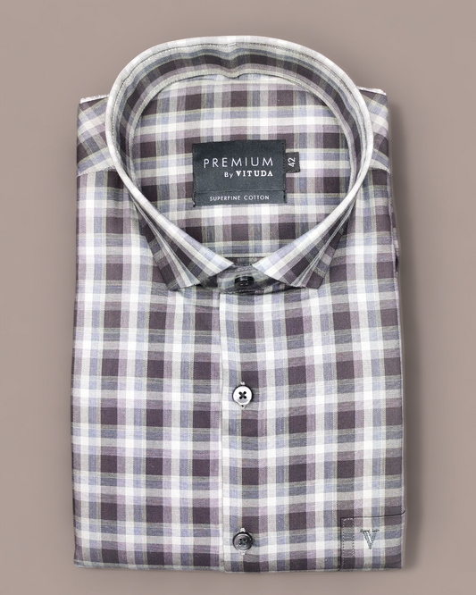 Men’s Premium Checked Cotton Half Sleeve Shirt