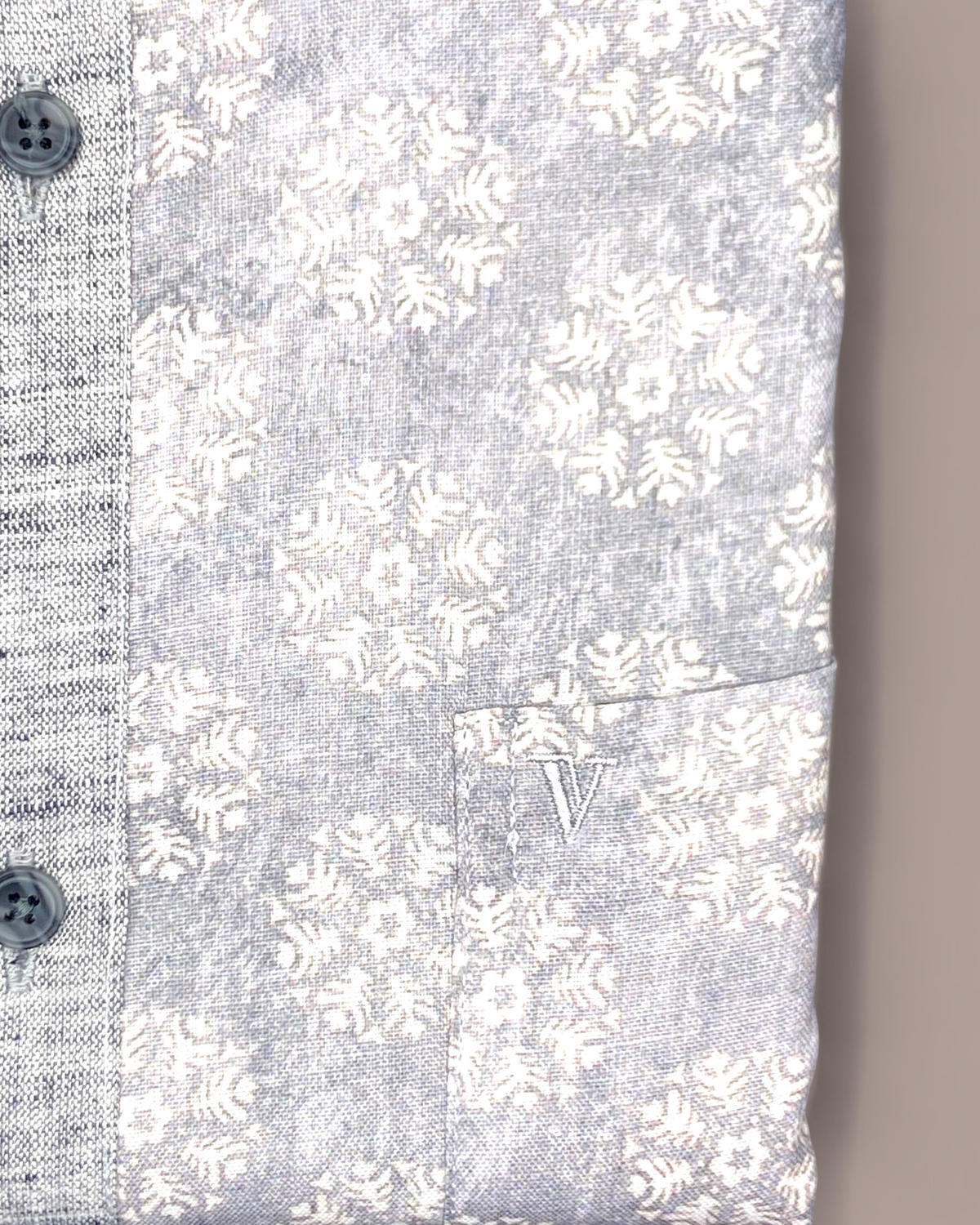 Men’s Smart Fit Grey Floral Printed Half Sleeve Shirt