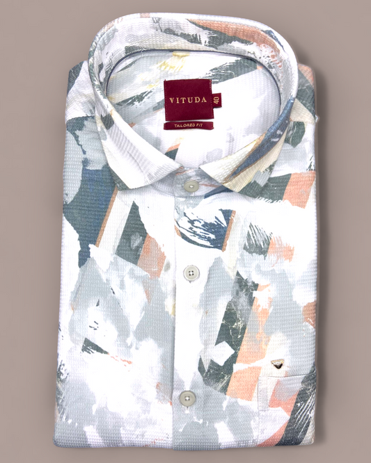 Men’s Abstract Printed Half Sleeve Shirt