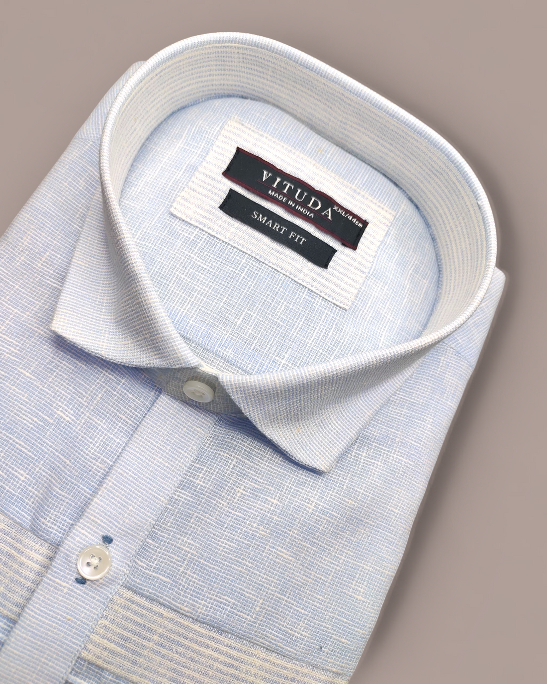 Men’s Half Sleeves Party Wear Light Sky Blue Textured Stripe Smart-Fit Shirt