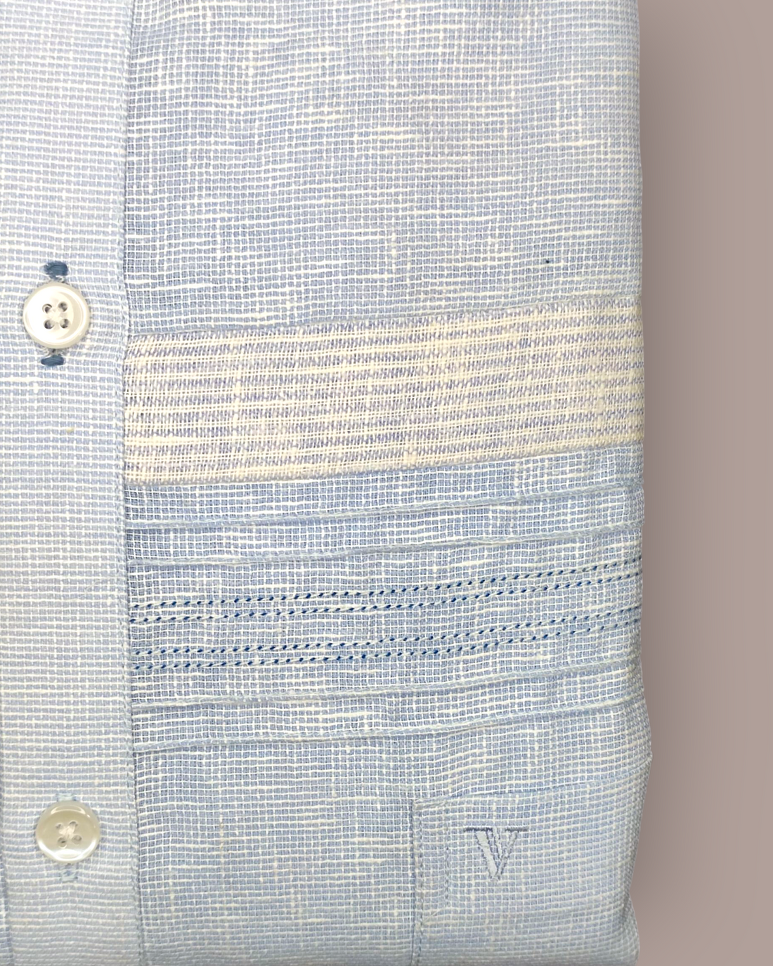 Men’s Half Sleeves Party Wear Light Sky Blue Textured Stripe Smart-Fit Shirt