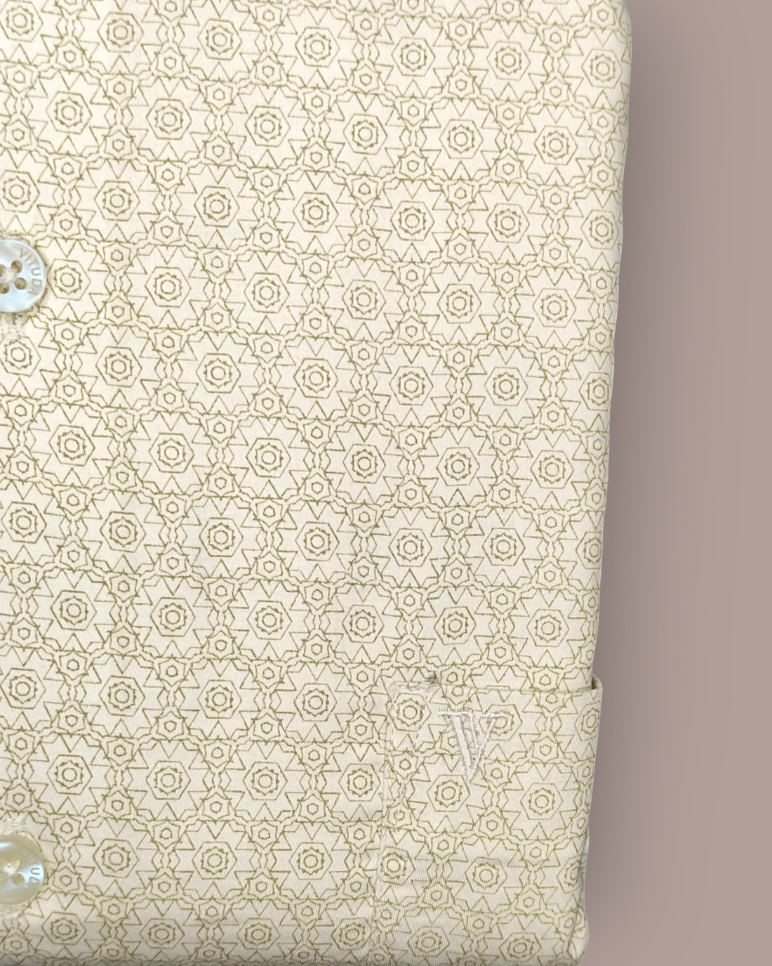 Men’s Beige Geometric Print Full Sleeve Shirt