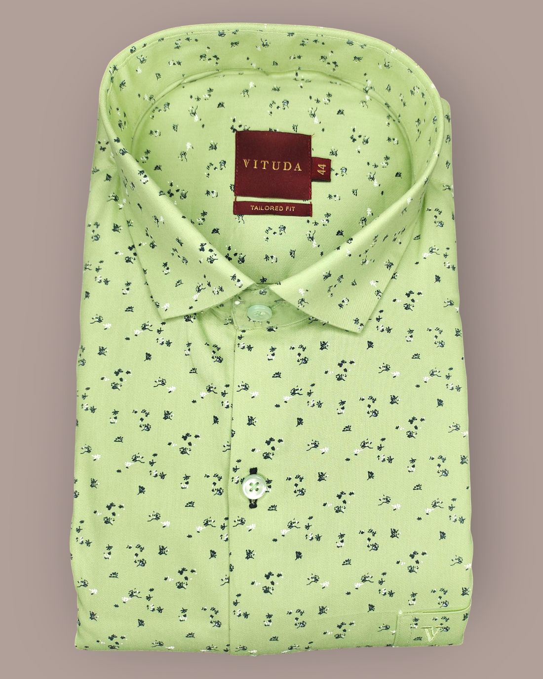 Men's Full Sleeves Light Green Shirt with Floral Print