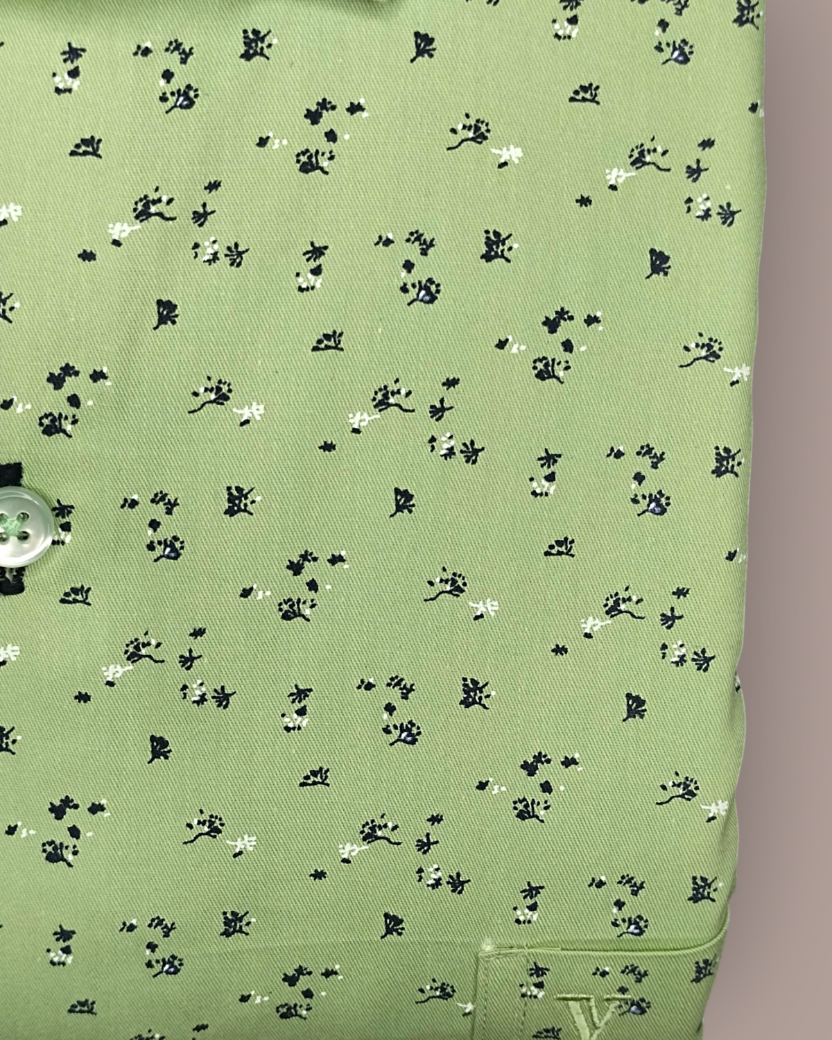 Men's Full Sleeves Light Green Shirt with Floral Print