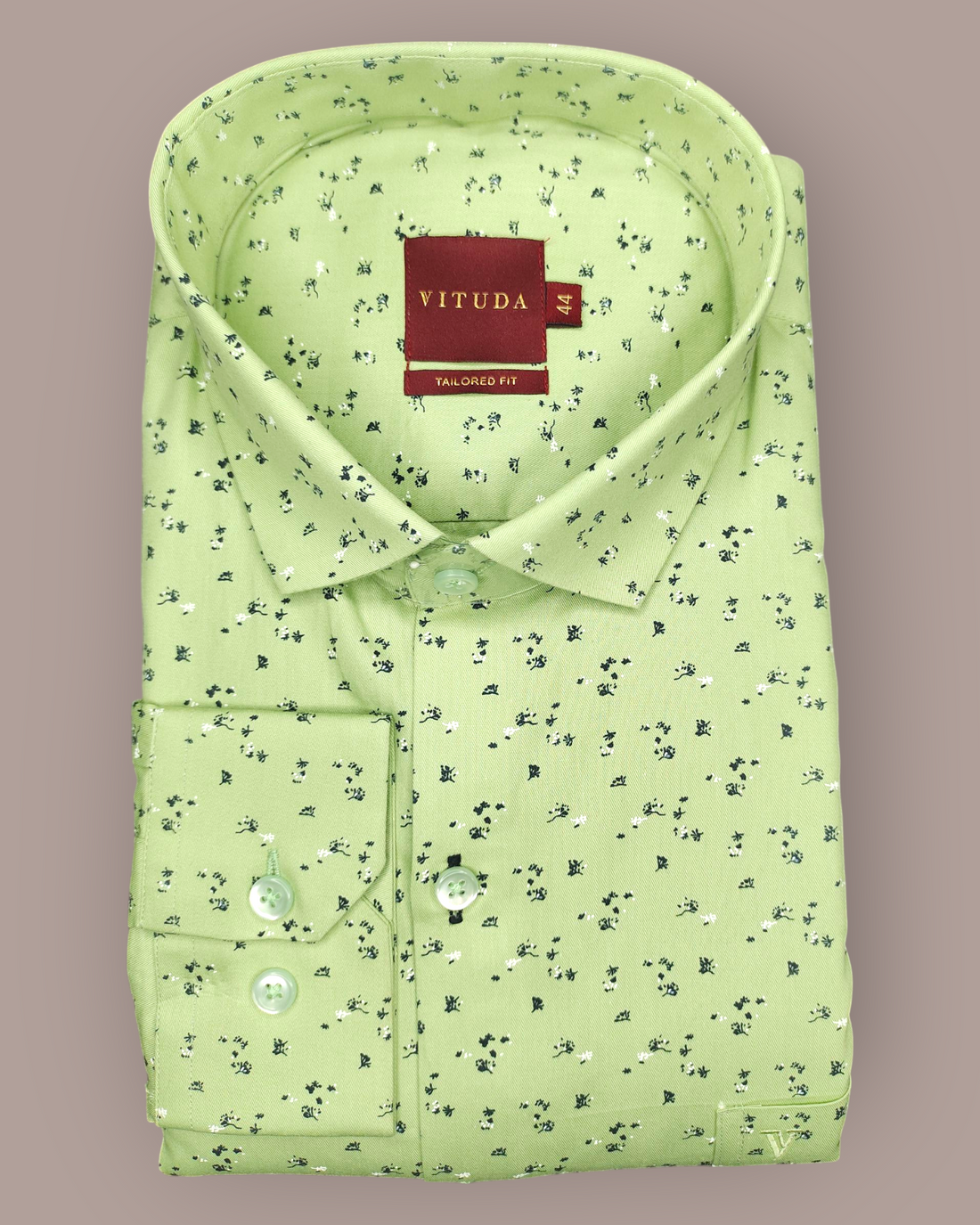 Men's Full Sleeves Light Green Shirt with Floral Print