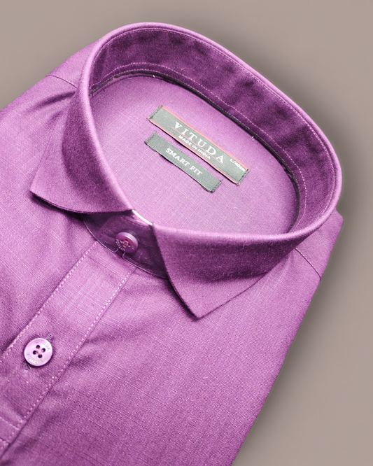 Men’s Full Sleeves Lavender Cotton Party Wear Shirt