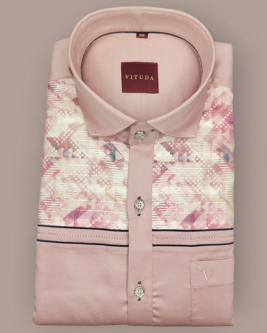Men’s Pink Full Sleeves Party Wear Shirt – Premium Casual & Party Wear