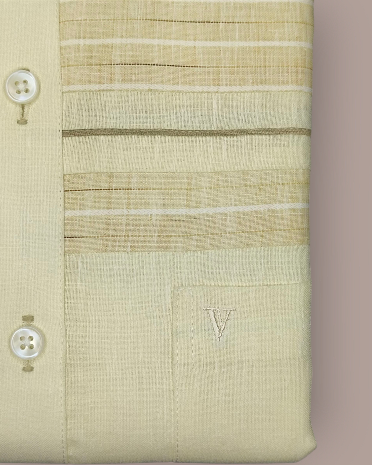Men’s Cream Striped Cotton Blend Full Sleeve Shirt – Elegant Casual & Party Wear