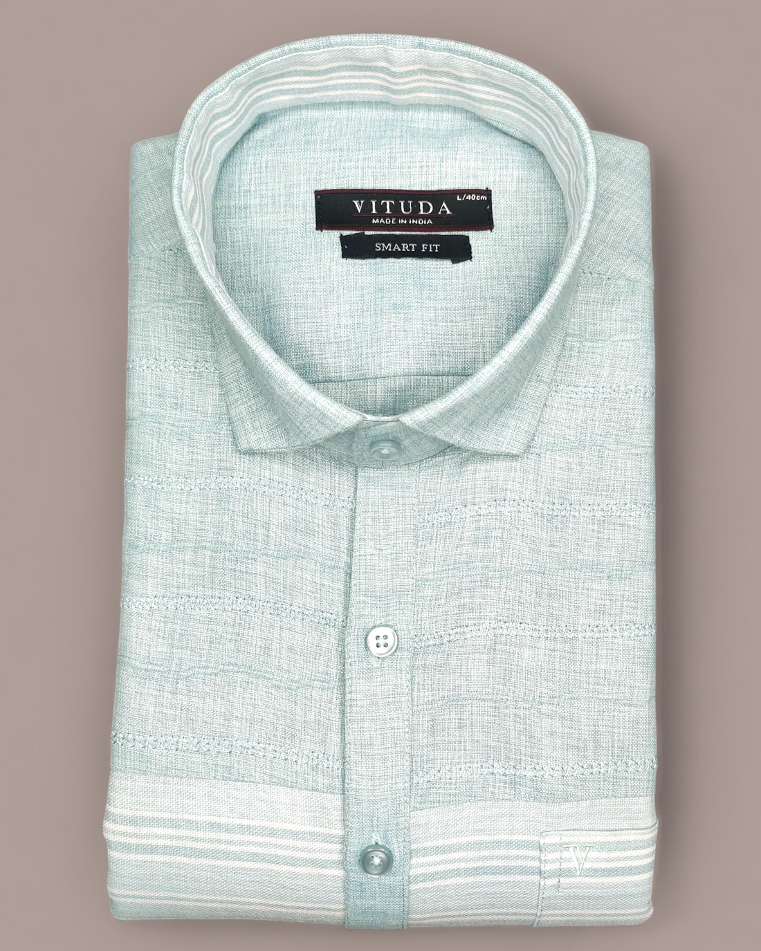 Men's Half Sleeves Party Wear Shirt – Mint Green Jacquard Elegance