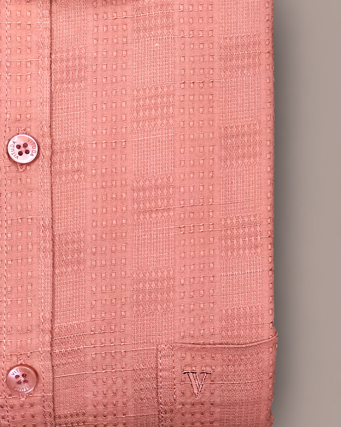Men's Textured Rust Pink Full Sleeves Shirt – Festive & Formal Wear