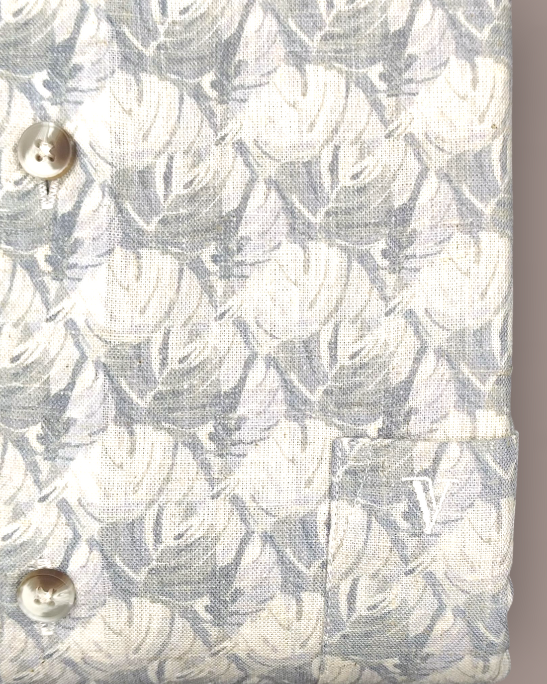 Men’s Grey Leaf Print Half Sleeves Shirt – Smart Casual Wear