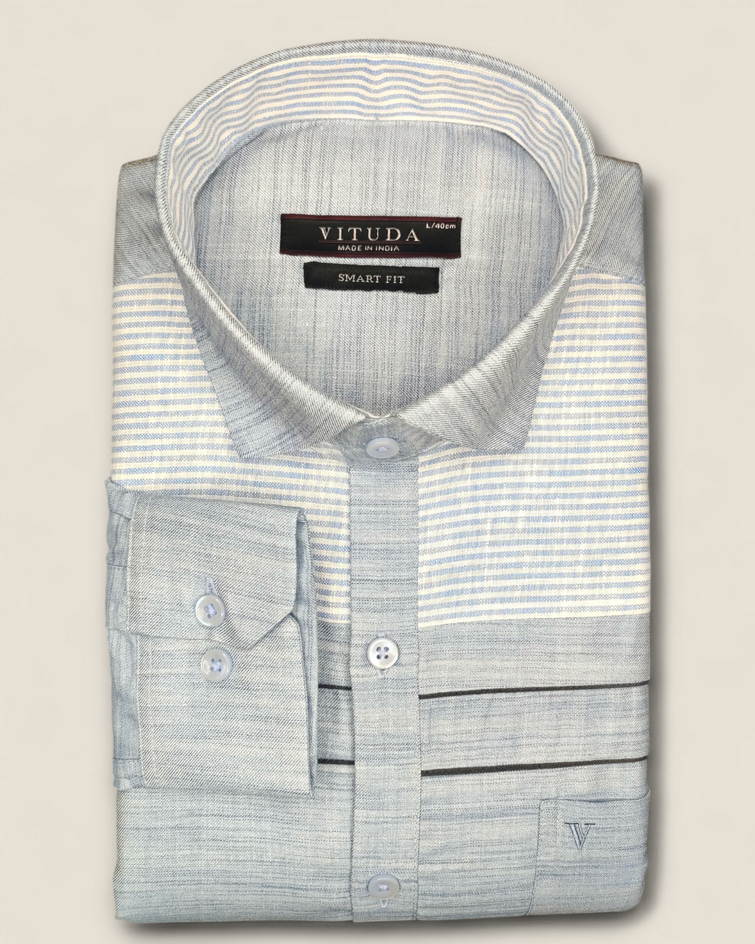 Men’s Light Blue Full Sleeves Party Wear Shirt – Contemporary Ethnic Fusion