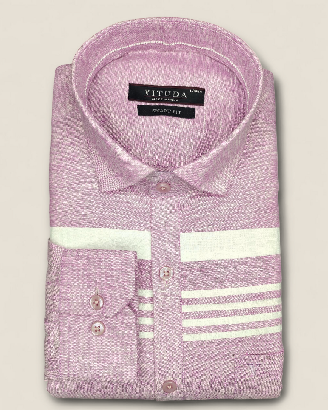 Men’s Lavender Striped Full Sleeves Party Wear Shirt