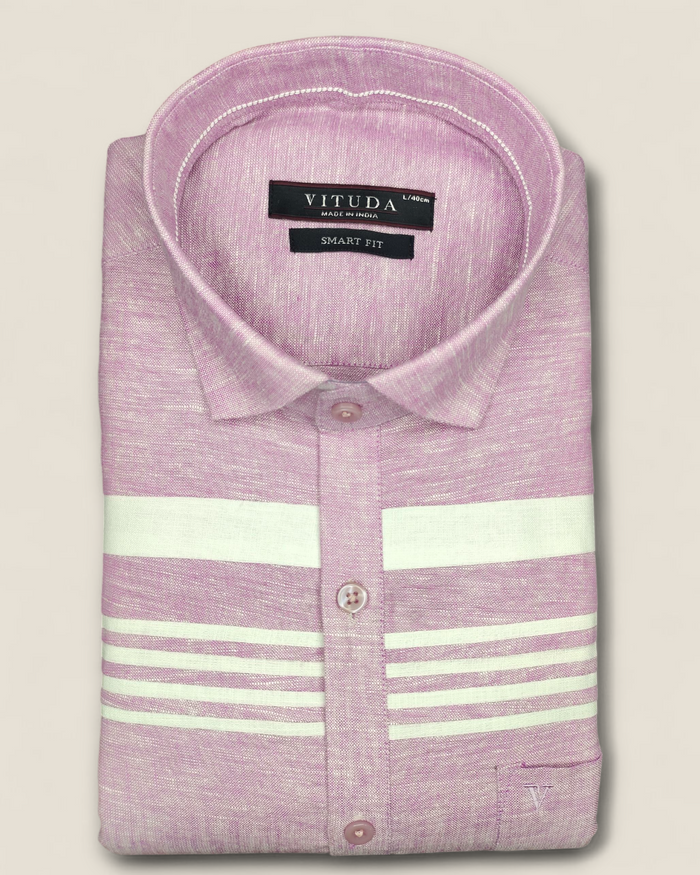 Men’s Lavender Striped Full Sleeves Party Wear Shirt
