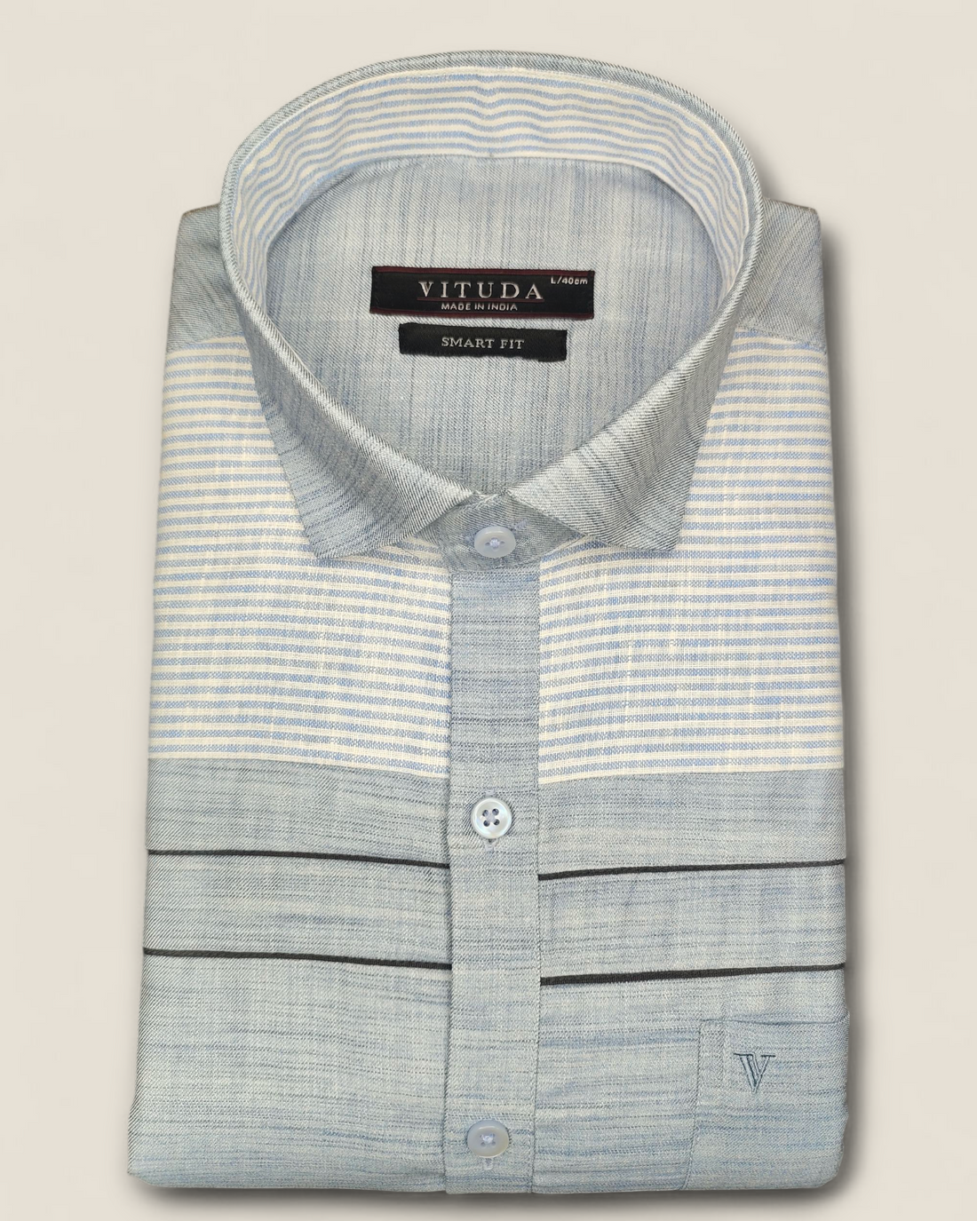 Men’s Light Blue Full Sleeves Party Wear Shirt – Contemporary Ethnic Fusion