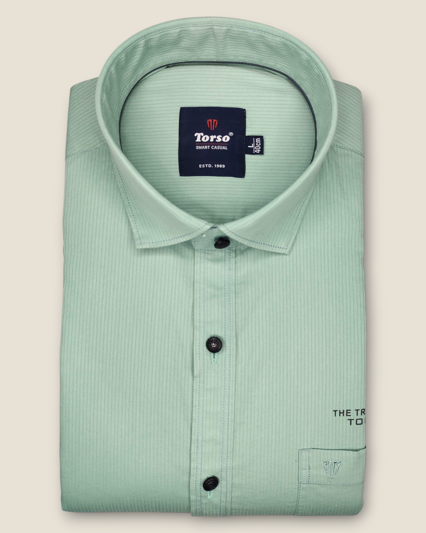 Men's Full Sleeves Smart Casual Shirt – Green | Premium Cotton Blend | Classic Fit