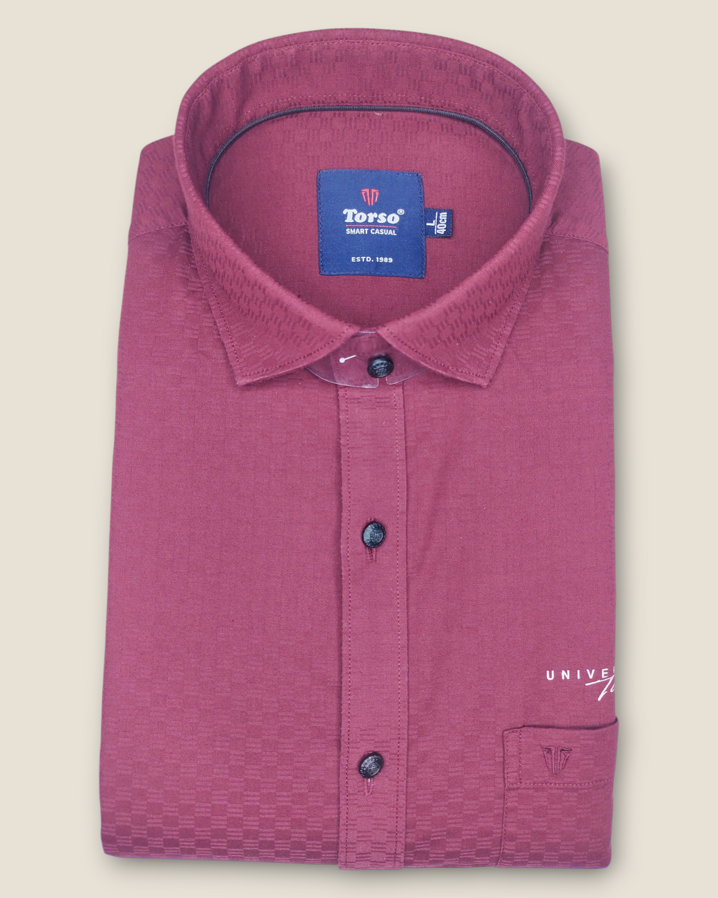 Men's Full Sleeves Smart Casual Shirt – Wine Colour | Premium Cotton Blend | Classic Fit