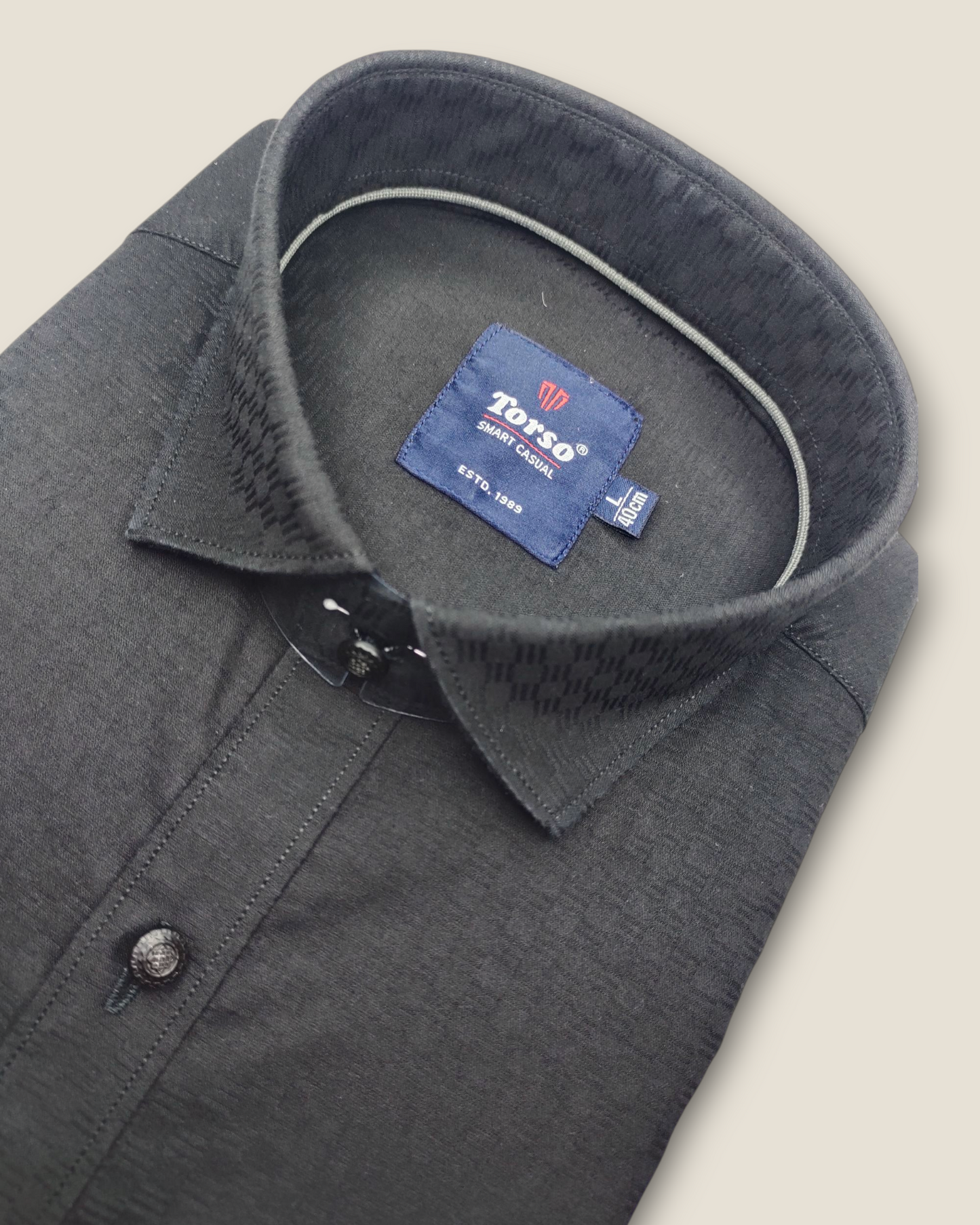 Men's Full Sleeves Smart Casual Shirt – Black | Premium Cotton Blend | Classic Fit