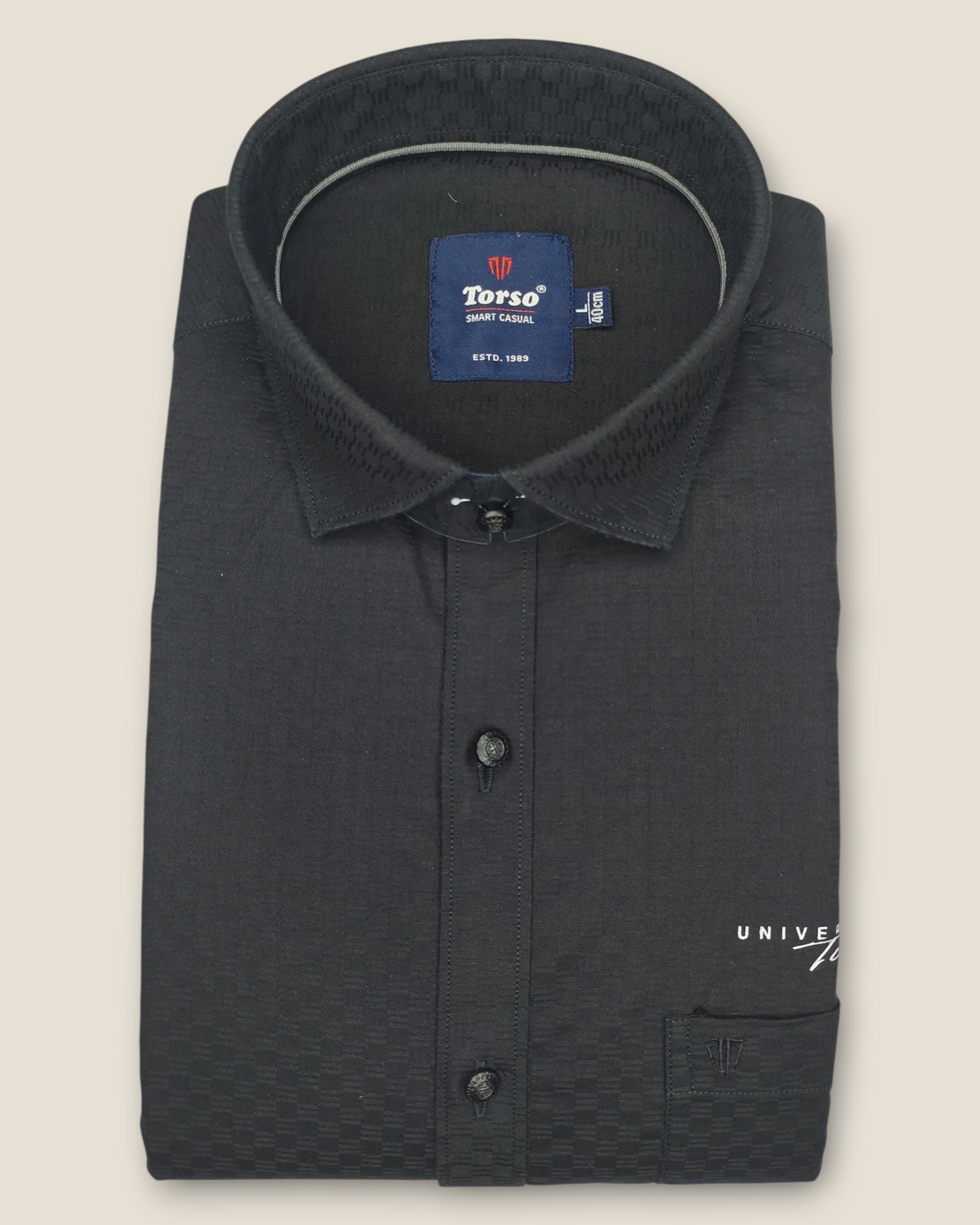 Men's Full Sleeves Smart Casual Shirt – Black | Premium Cotton Blend | Classic Fit