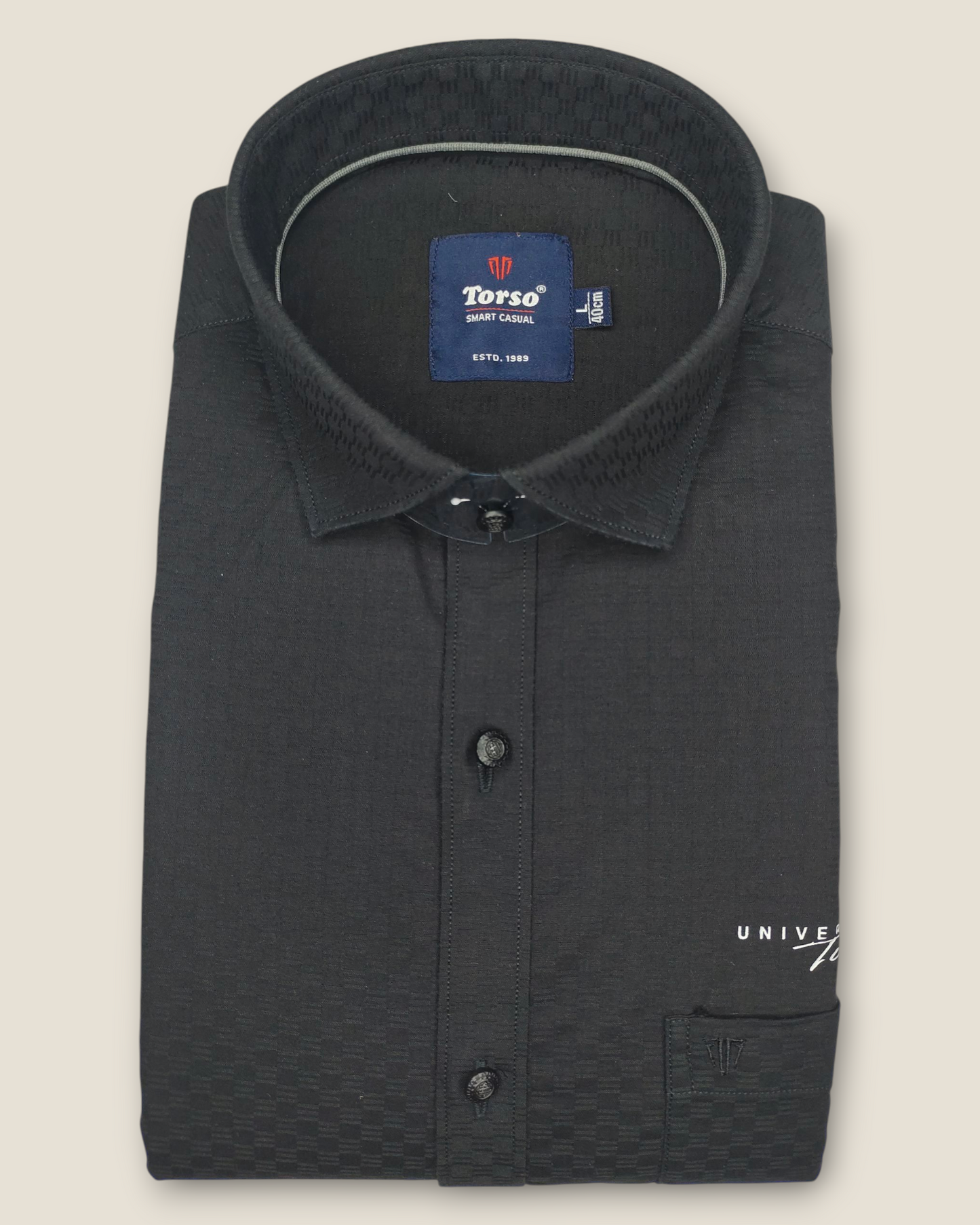 Men's Full Sleeves Smart Casual Shirt – Black | Premium Cotton Blend | Classic Fit