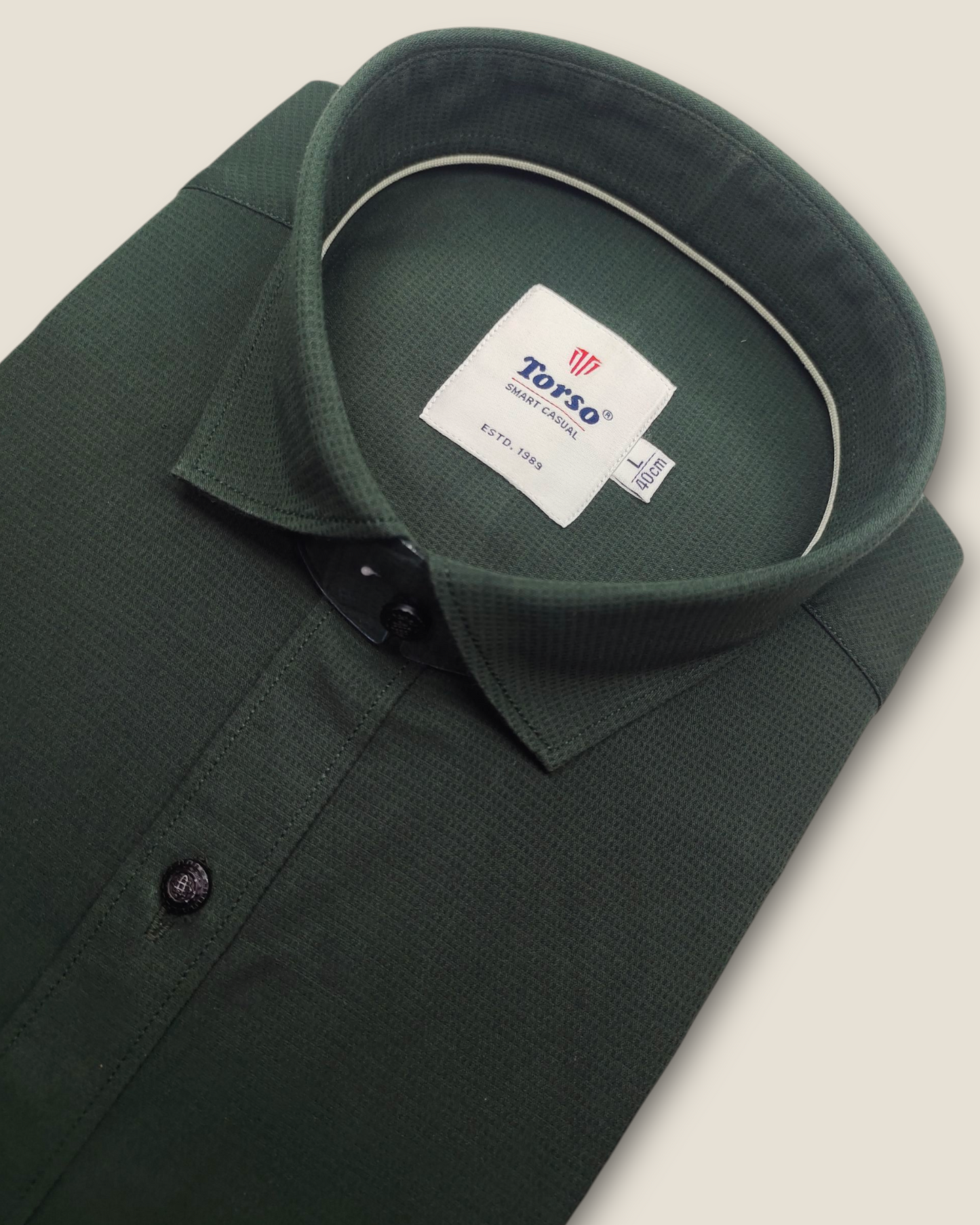 Men's Full Sleeves Smart Casual Shirt – M Green | Premium Cotton Blend | Classic Fit