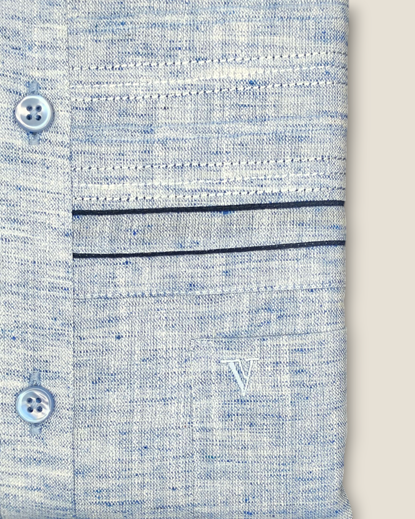 Men's Half Sleeves Party Wear Shirt - Blue Textured with Navy Details