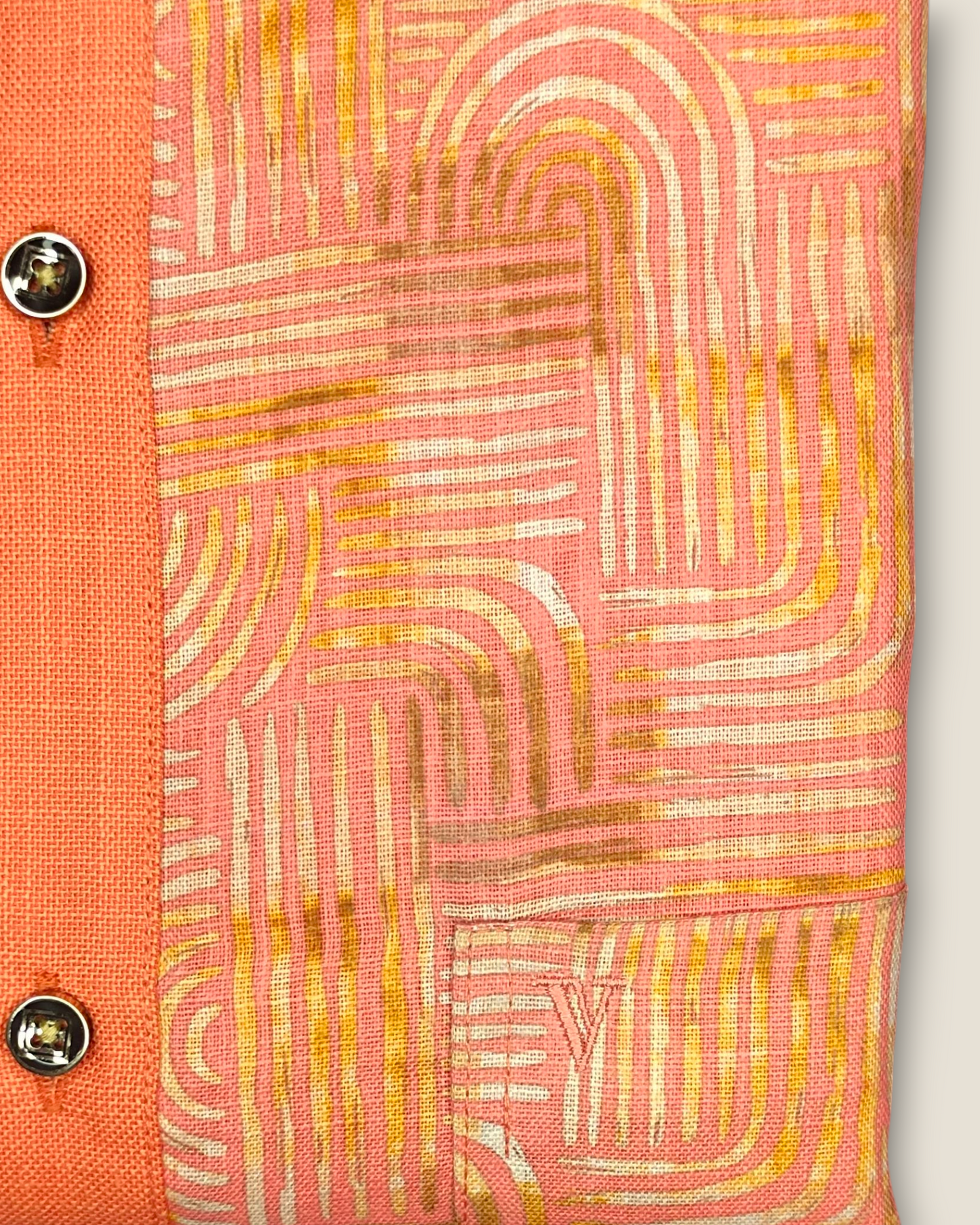 Men's Half Sleeves Orange Printed Party Wear Shirt – Bold & Artistic