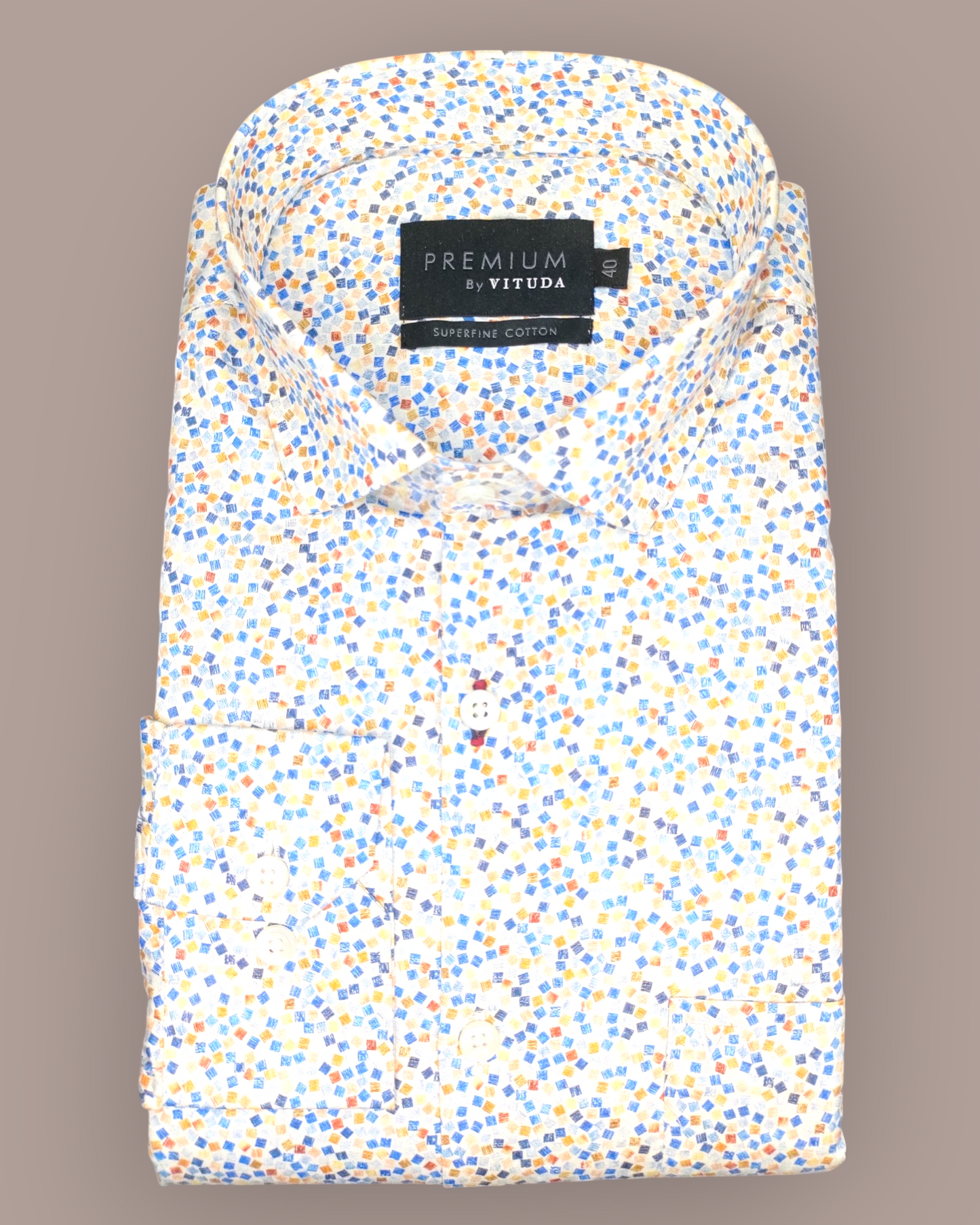 Men's Full Sleeves Premium Confetti Printed Superfine Cotton Shirt – Multi-Color