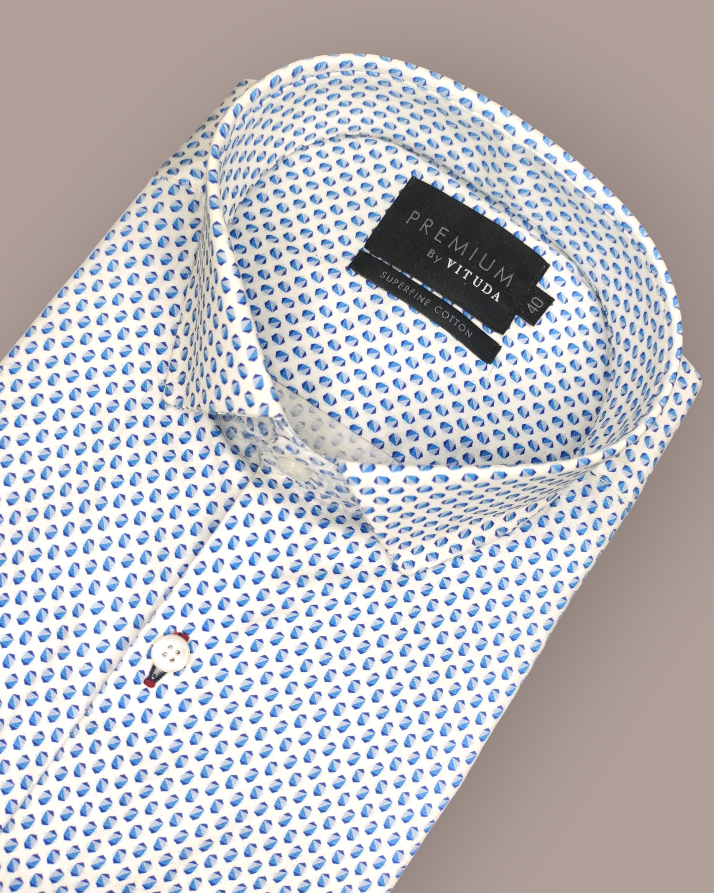 Men's Full Sleeves Premium Blue Droplet Printed Superfine Cotton Shirt