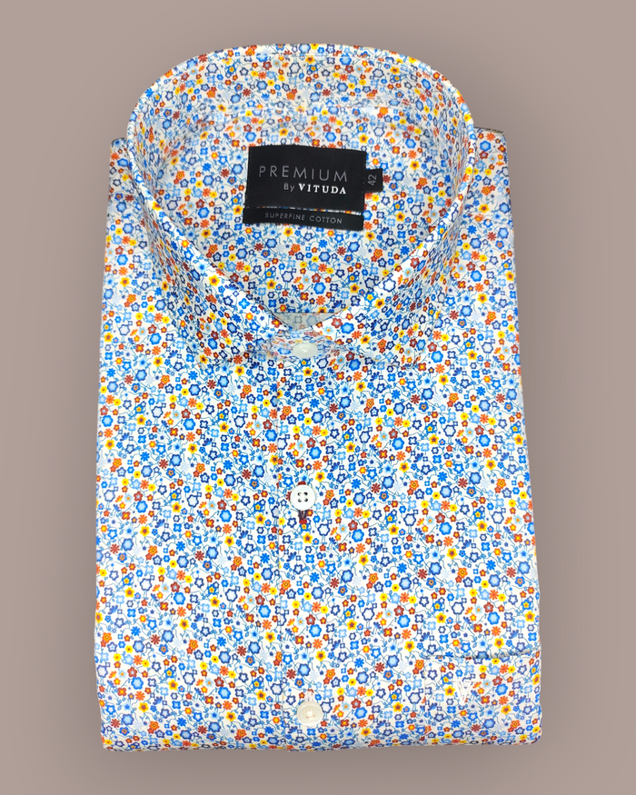 Men's Full Sleeves Premium Multi-Color Floral Printed Superfine Cotton Shirt