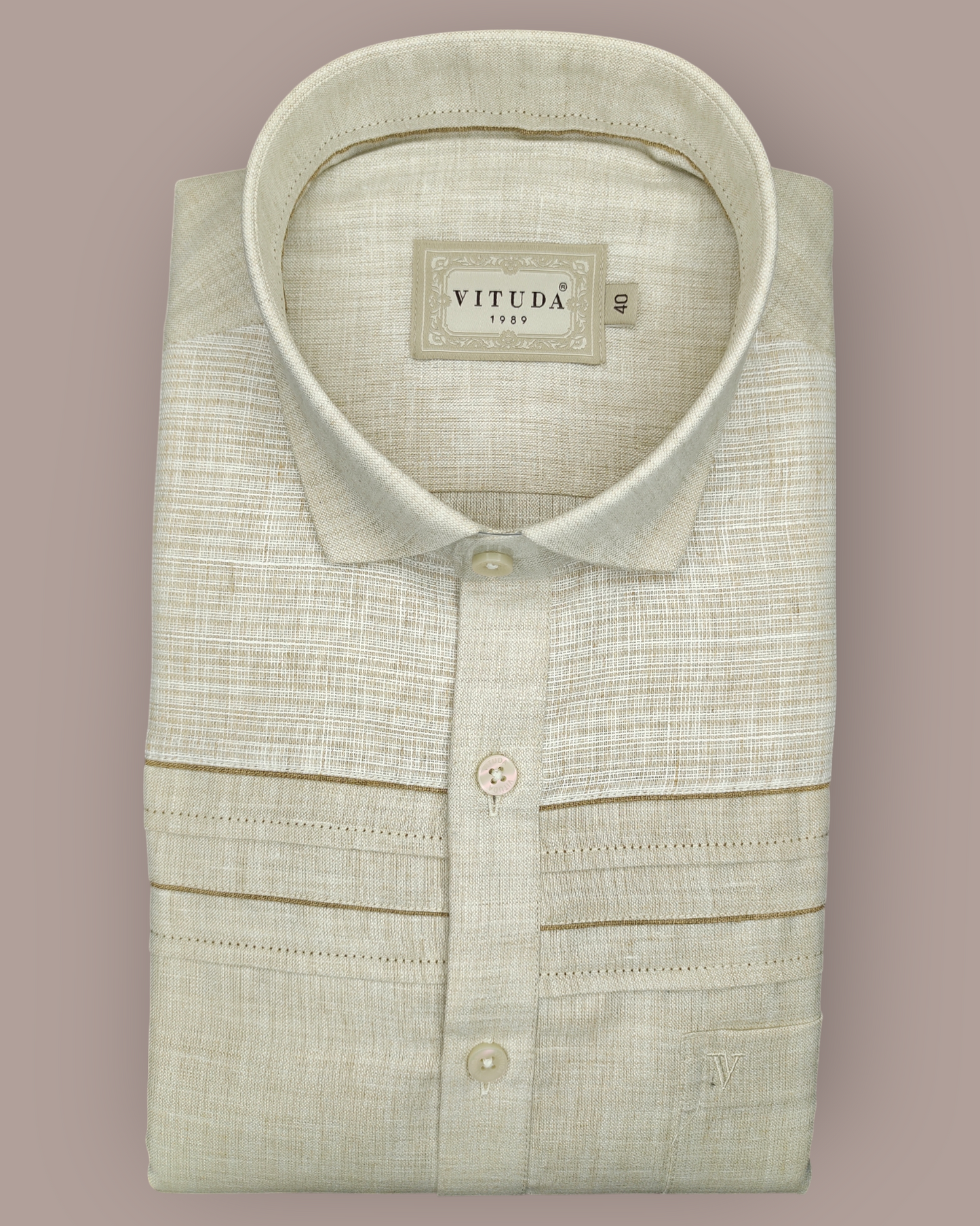 Men's Beige Jacquard Ethnic Full Sleeves Shirt – Festive & Party Wear