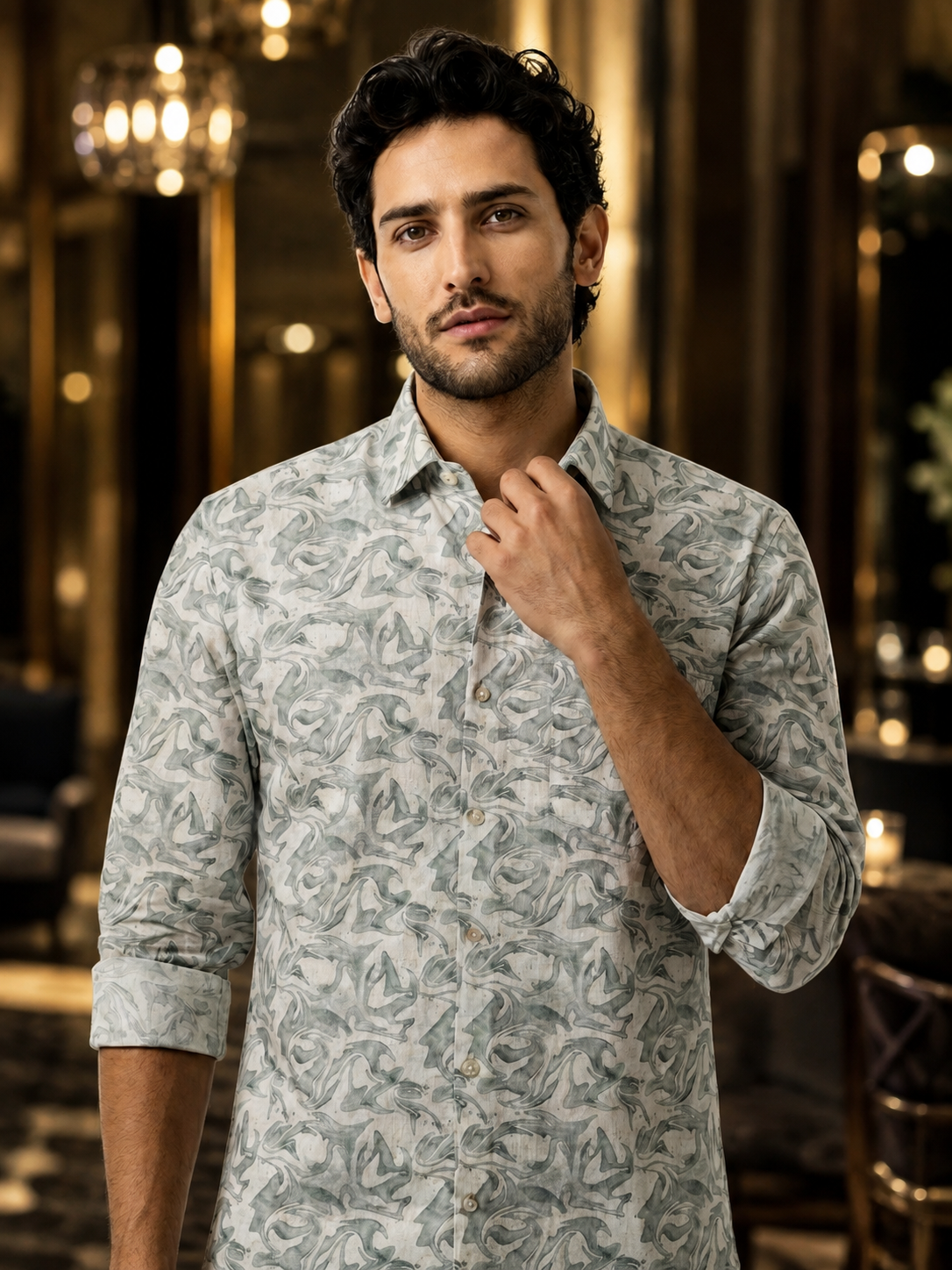 Layered Stripe Chest Panel Shirt